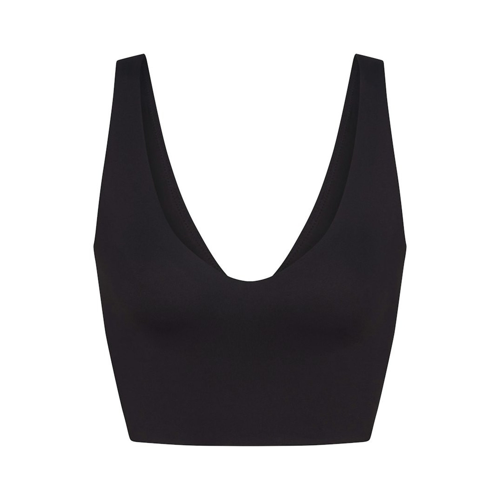 Nike X Skims Matte V Neck Longline Bra Women's 2x Obsidian Black Dri Fit